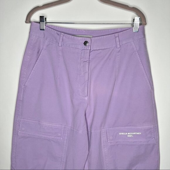 Stella McCartney Purple 2001 Pants Straight Leg Cropped Utility High Rise Size 6 - Picture 3 of 15